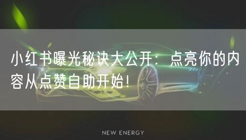 小红书曝光秘诀大公开：点亮你的内容从点赞自助开始！