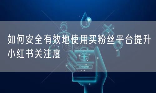 如何安全有效地使用买粉丝平台提升小红书关注度