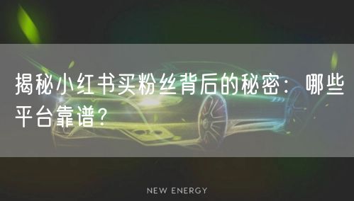 揭秘小红书买粉丝背后的秘密：哪些平台靠谱？