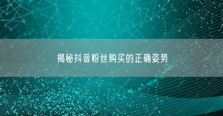 揭秘抖音粉丝购买的正确姿势