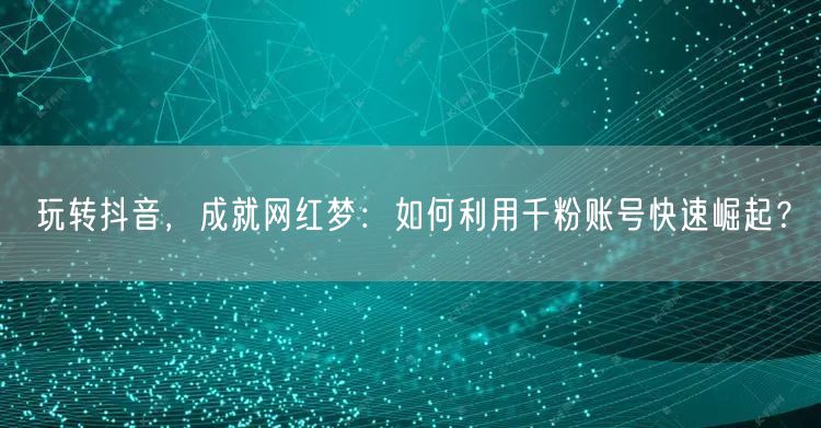 玩转抖音，成就网红梦：如何利用千粉账号快速崛起？