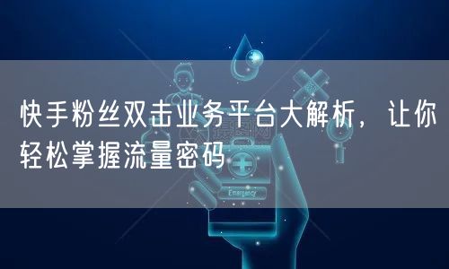 快手粉丝双击业务平台大解析，让你轻松掌握流量密码