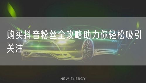 购买抖音粉丝全攻略助力你轻松吸引关注