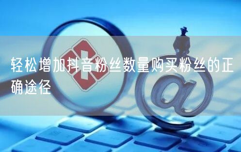 轻松增加抖音粉丝数量购买粉丝的正确途径