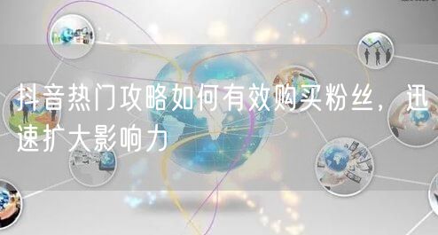 抖音热门攻略如何有效购买粉丝，迅速扩大影响力