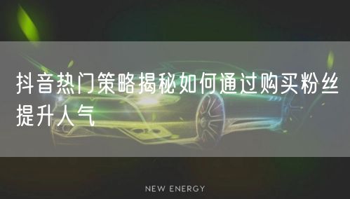 抖音热门策略揭秘如何通过购买粉丝提升人气