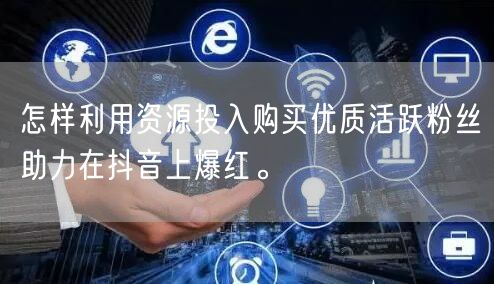 怎样利用资源投入购买优质活跃粉丝助力在抖音上爆红。