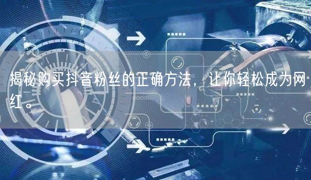 揭秘购买抖音粉丝的正确方法，让你轻松成为网红。