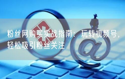 粉丝网购买实战指南：玩转视频号，轻松吸引粉丝关注