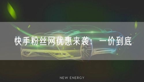 快手粉丝网优惠来袭：一价到底