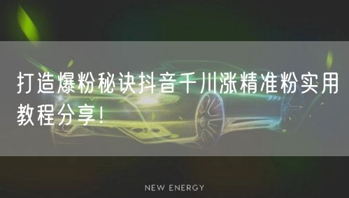 打造爆粉秘诀抖音千川涨精准粉实用教程分享！