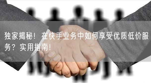 独家揭秘！在快手业务中如何享受优质低价服务？实用指南！