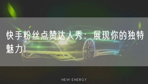 快手粉丝点赞达人秀：展现你的独特魅力！