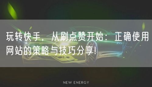 玩转快手，从刷点赞开始：正确使用网站的策略与技巧分享!